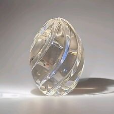 Dansk International Designs Solid Lead Crystal Egg w/ Swirls Paperweight 3.25 in picture