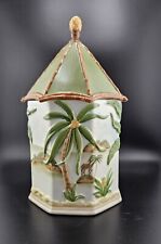 Lenox Canister British Colonial Collection Medium Ceramic Island Green Brown picture