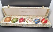 Oberfrankische Glass Egg Ornaments Made in Germany 6 Hand Painted Museum Company picture