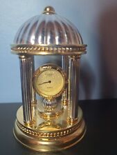 GAZEBO STYLE EXQUISITE DESK CLOCK IN POLISHED BRASS BATTERY POWERED picture