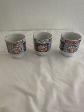 Lot Of 3 Vintage OMC Saki/teacups Hand painted and Made In Japan. picture