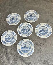 Vintage Johnson Bros England 6-piece set of Tulip Time porcelain saucers picture