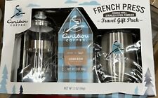 Caribou Coffee Travel Gift Pack- French Press, Tumbler, 2 oz Coffee Grounds NIB picture