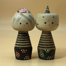 Traditional Japanese Kokeshi Doll Creative Pair Natural Wood Figurine Folk Craft picture