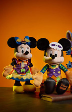NEW Set Disney 2023 Halloween Mickey & Minnie Mouse Glow-in-the-Dark Plush 15