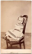 CIRCA 1860s CDV J.C. MOULTON LITTLE GIRL CIVIL WAR ERA FITCHBURG MASSACHUSETTS picture