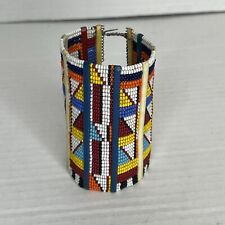 Colorful South African Maasai Zulu Woman's Beaded Bracelet Geometric Cuff picture