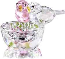 HDCRYSTALGIFTS Crystal Bird Figurine Collectible Art Glass Animal Figurines Tabl picture