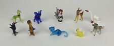 Vintage Lot 10 Assorted Miniature Hand Blown Colored Glass Animal Figurines picture