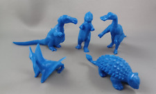 Toy Street Marx Prehistoric Playset Blue Plastic Dinosaur Figures Lot of 5 picture