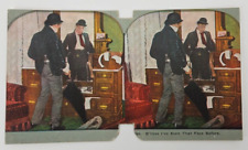 Victorian Stereograph Humorous~Believe I have Seen That Face Before~Hangover~Bar picture