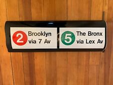 NYC VINTAGE SUBWAY ROLL SIGN NYCTA 2 TRAIN BROOKLYN 7TH AVENUE 5 BRONX LEXINGTON picture