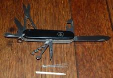 VINTAGE VICTORINOX SWISS ARMY STAINLESS ROSTFREI OFFICIER SUISSE BLACK KNIFE picture