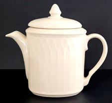 Homer Laughlin China Tea Pot & Lid Gothic Embossed Pattern Ivory Color Vintage picture