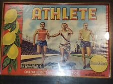 Vintage Original Athlete Olympics Sunkist Claremont CA Fruit Crate Label 11