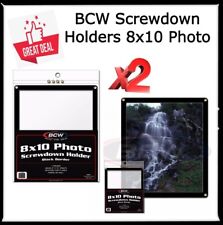2 BCW Quality 8x10 Photo Screwdown Clear Holders Black Border Wall Mountable NEW picture
