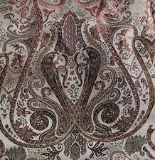 BY YD BARANZELLI SCALAMANDRE REGENCY ITALY 100%SILK LAMPAS PUTTY RED PAISLEY #23 picture