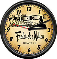 Frederick & Nelson Retro Vintage  Lunch Counter Cafe Diner Sign Wall Clock picture