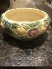 Roseville Pottery Rozane 1917 Floral Ceramic Bowl In Excellent Antique Cond picture