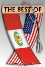 Rear view mirror car flags Peru and USA Peruvian unity flagz for inside the car picture