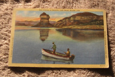Bass Fishing Lake Mead NV Boulder Dam Boat 1944 Linen Nevada Postcard picture