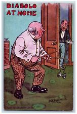 Artist Signed Postcard Old Man Playing Diabolo Papa Is Caught At It Oilette Tuck picture