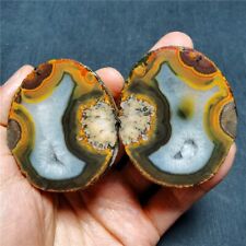 RARE 215.6g 1 pair Natural rough Warring States Red Agate Crystal Healing  38x66 picture