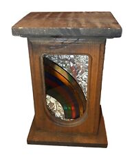 Vintage MCM Handcrafted Wooden Candle Holder Cabinet Rainbow 9 1/2” Tall picture