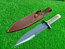 Custom Handmade Hunting Bowie Knife D2 Steel Full Tang Stag Antler & L/sheath picture