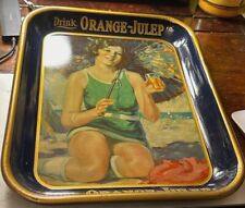 STUNNING  Orange Julep Serving Tray (early 30's)  MINT shine and color 9.25  picture