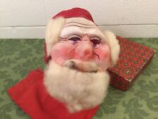 Vintage Gauze Cheesecloth Adult Santa Claus Mask Hat Sack Box Christmas picture