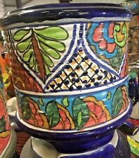 TALAVERA MEXICAN POTTERY -  ROUND PLANTER w/Legs (1)  ***FREE SHIPPING*** picture