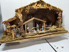 16 Piece Wood Creche And Accesory Set With Nativity Included - Slot For Light picture