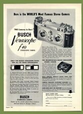 Busch Verascope F40 Stereo Camera & Automatic Rolleiflex 1951 Vintage Print Ad picture