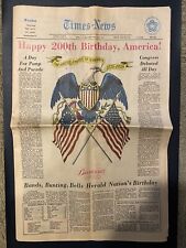 Vintage Newspaper Happy 200th Birthday America Erie PA July 4 1976 Vintage picture