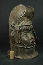 African BENIN Bronze OBA King Head - Benin City, Nigeria, TRIBAL  ART CRAFTS picture