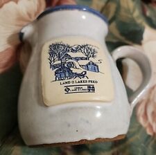 Land O Lakes Cenex Feed Small Pitcher Advertising Hand Thrown Stoneware Winter picture