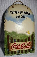 Vintage Coca Cola Sign Plaque Slate 98 Wall Soda Coke Butterfly Collectible RARE picture