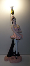 Mid Century Vintage 1950s Chalkware Ballerina Lamp E Bertolazzi Chicago picture