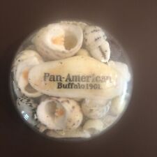 1901 Pan American Exposition Paperweight Rare With Seashells Sea Shells Glass 3” picture