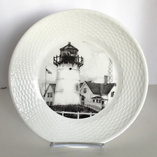 Wedgwood Nantucket Nobska Point Lighthouse Basket Rim Luncheon China Plate 9in picture