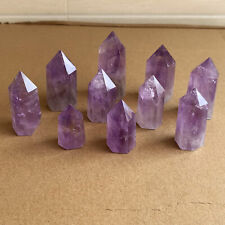 10pcs natural amethyst quartz obelisk crystal Tower wand point healing 35-75mm picture
