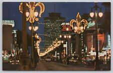 Postcard Canal Street at Night New Orleans Louisiana picture