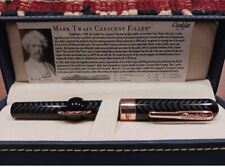 Conklin Mark Twain Crescent Fountain Pen With Rose Gold Trim, Fine Nib, Black picture