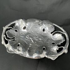 Ashleigh Manor Grapevine Serving Tray  9”x14” Pewter Platter Leaves Vines Silver picture