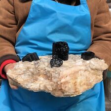 12.76LB Large Natural Black Tourmaline Crystal Gemstone Rough Mineral Specimen picture