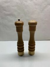 Najico Salt Shaker Pepper Grinder Wooden Mill Country Farmhouse Japan Vintage picture