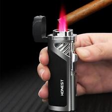 Torch Lighter Quad 4 Jet Red Flame Refillable Butane Cigar Lighter with Punch picture