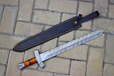 The Legendary Super Warrior  Handmade Damascus Steel Hunting Sword With Sheath picture