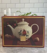 Lenox Winter Greetings Carved Teapot Cardinal Bird by Catherine McClung NEW picture